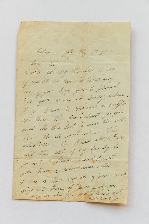 Hand-written historical letter