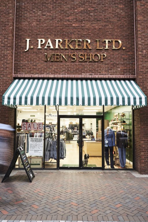 Exterior of J. Parker Ltd. men's clothing store