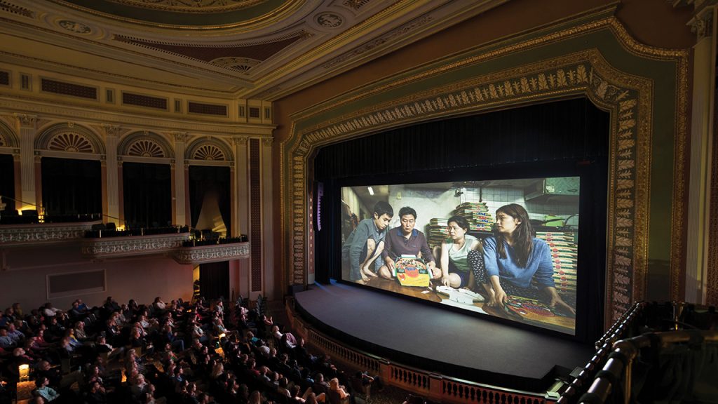 Crowd watching a movie