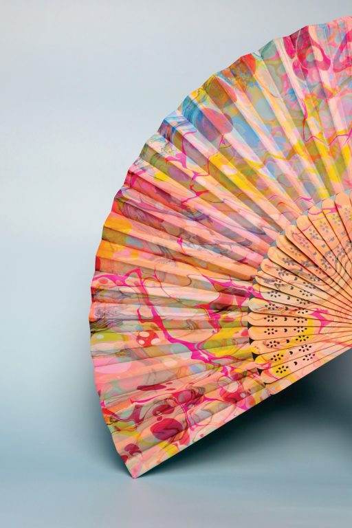 Colorful hand-held fan