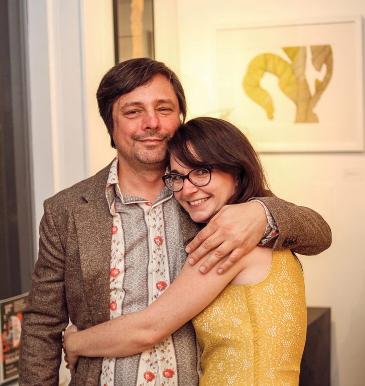 A man and woman embracing