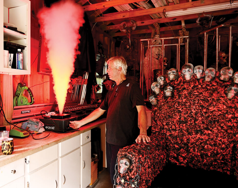 A man using a fog machine
