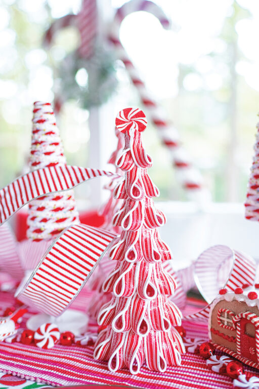 Peppermint ribbon candy Christmas tree