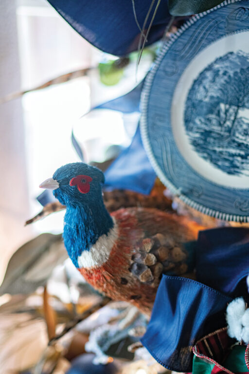 Pheasant ornament on a Christmas tree