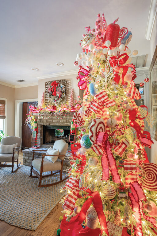 A candy-themed Christmas tree