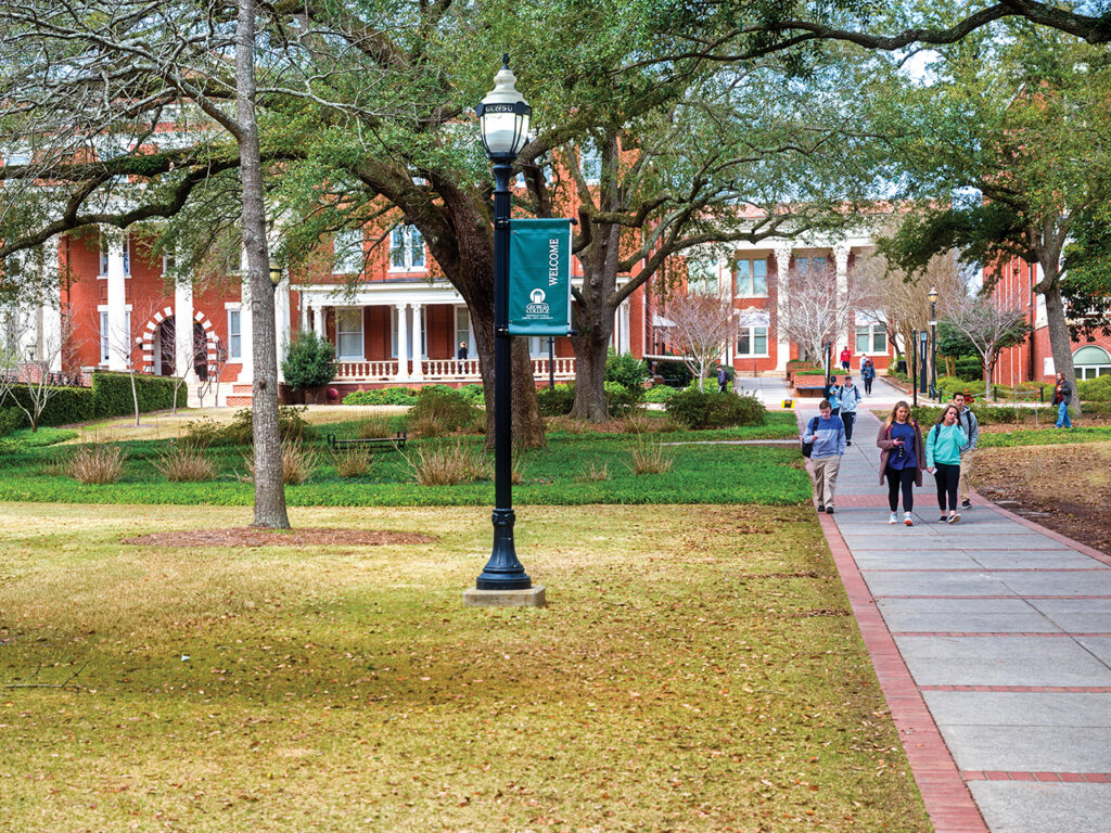 Campus scene at Georgia College and State University in Milledgeville, GA