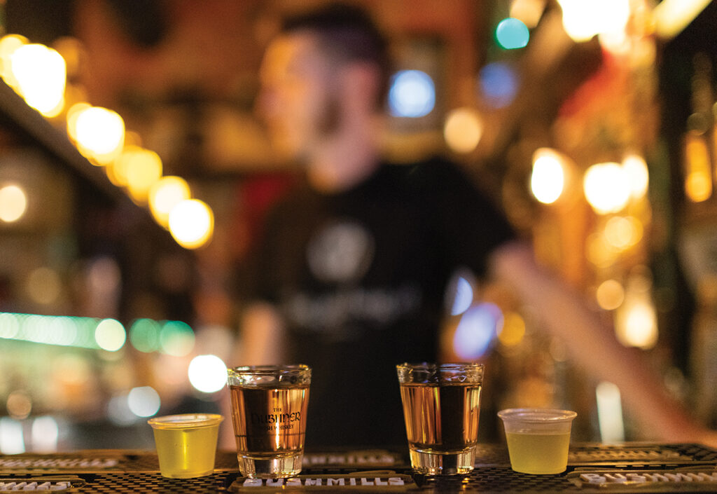 Two shots on a bartop