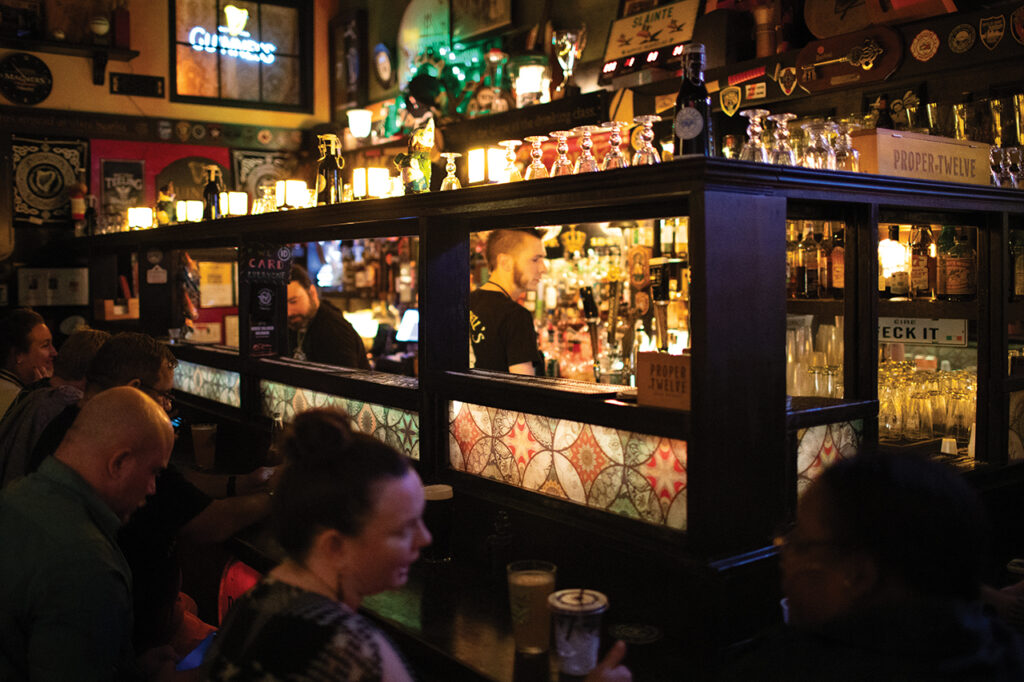 People talking in a bar