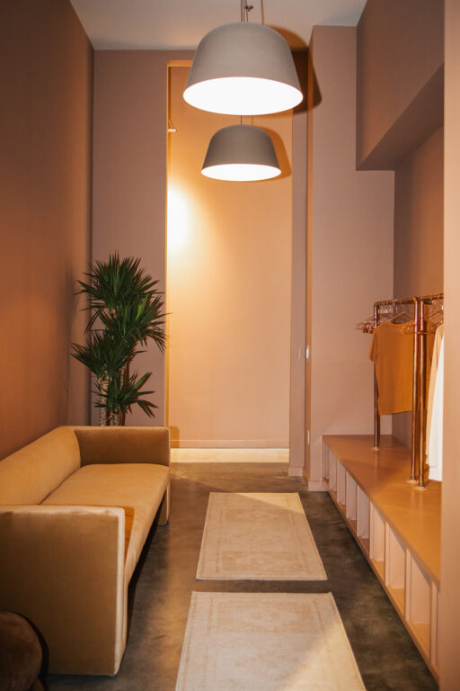 Dressing room in a pilates studio