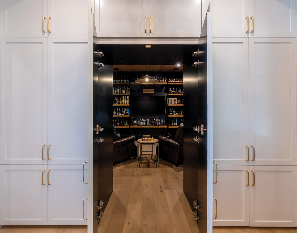 The hidden entrance to the whiskey room