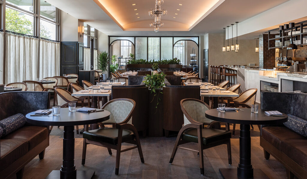 a hotel restaurant dining room