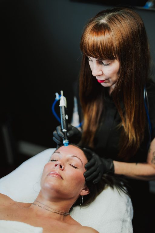 Woman getting a Hydrafacial