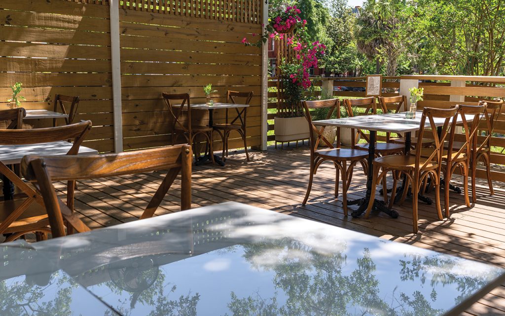 Open outdoor restaurant seating