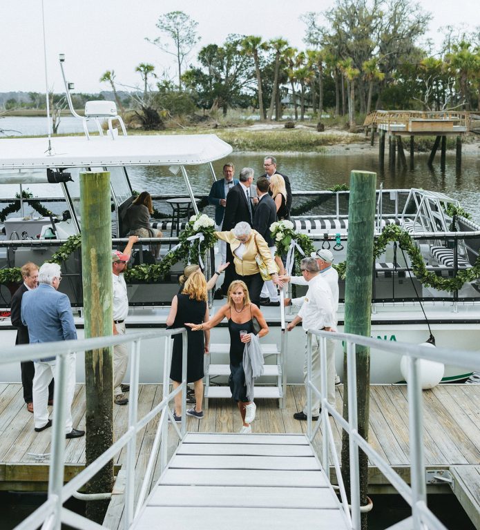 People getting off a boat