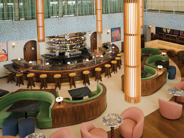 The Municipal Grand Hotel lobby is the perfect example of midcentury modern architecture and design