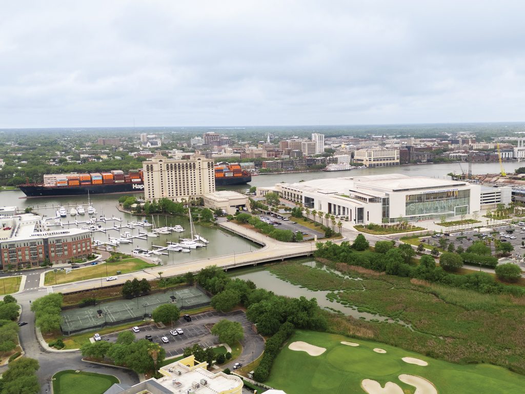 aerial view of Hutchinson Island, Savannah, Georgia